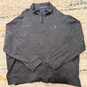 Polo Ralph Lauren Men's Quarter-Zip Pullover Sweater Dark Gray